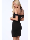 Dress with a tie around the neck, black ZZ312 - Online store - Boutique